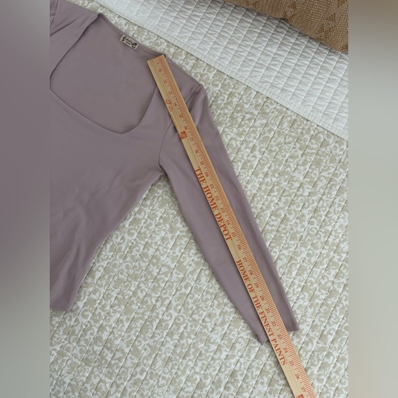 Free People Truth Or Square Bodysuit Silverberry Lilac 3/4 Sleeve | M - Picture 12 of 16